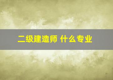 二级建造师 什么专业